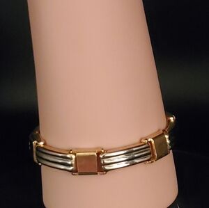 Vintage two-tone gold and silvertone bracelet